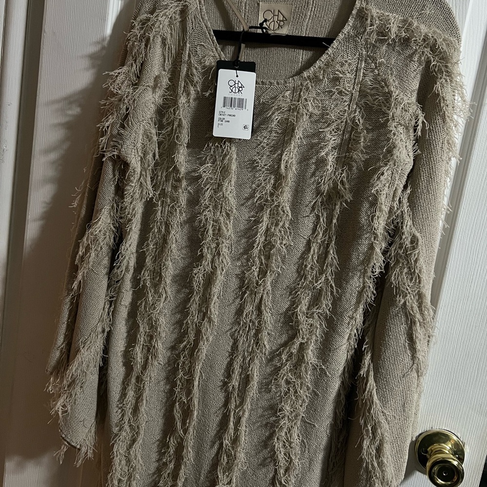 Chaser Beige Textured Sweater Dress